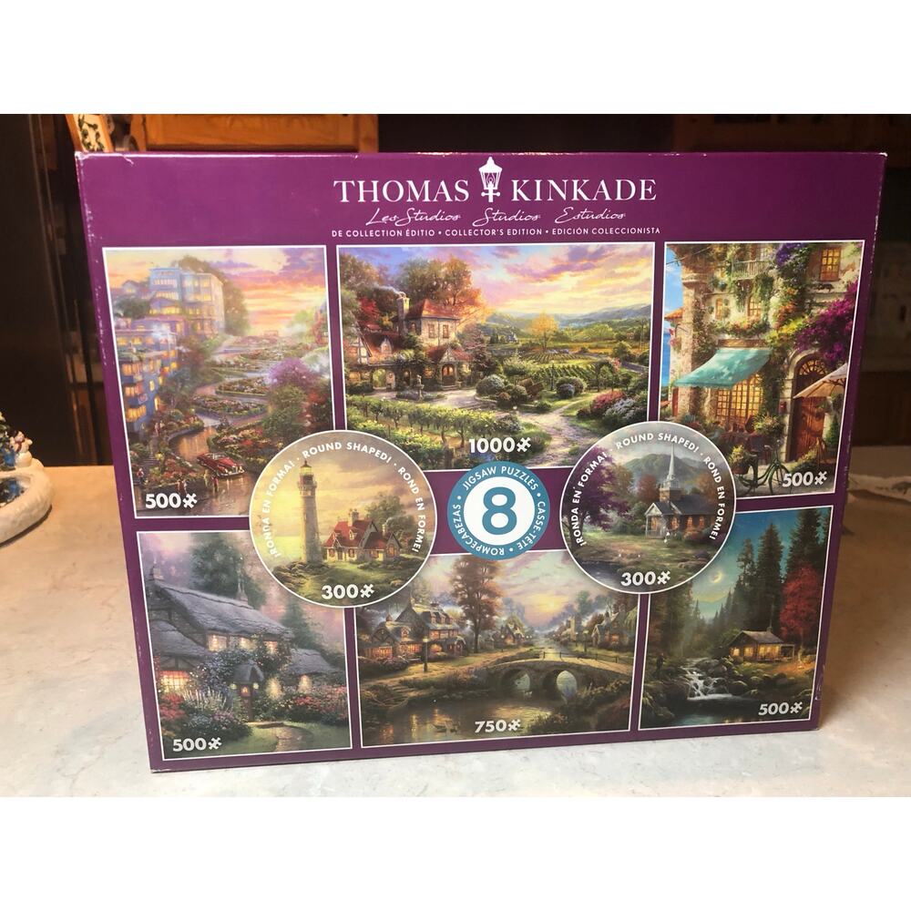 Thomas Kinkade 8 Jigsaw Puzzles 300 PCs-1000 Preowned